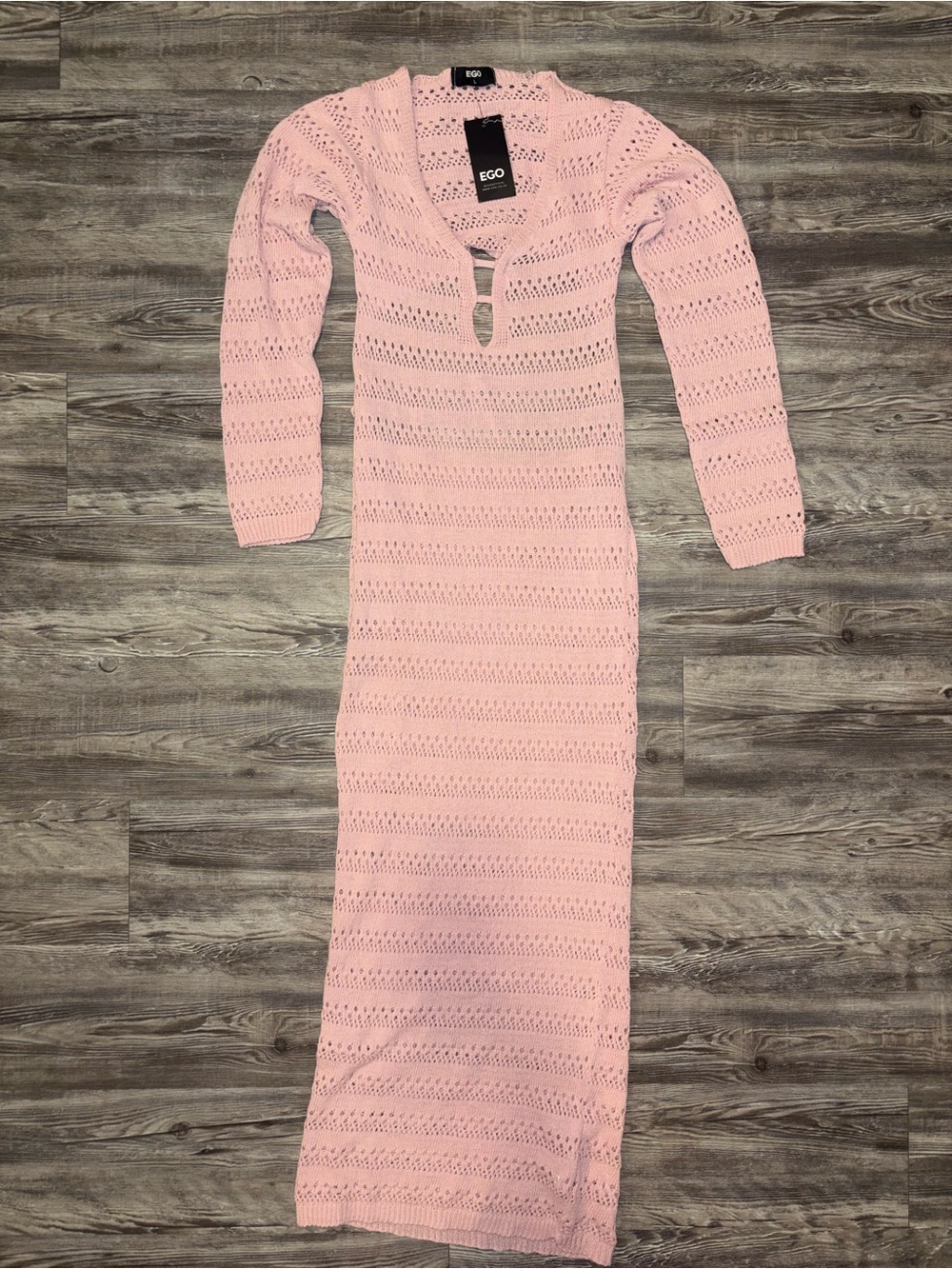 EGO Blush Pink Long Sleeve Knit Dress